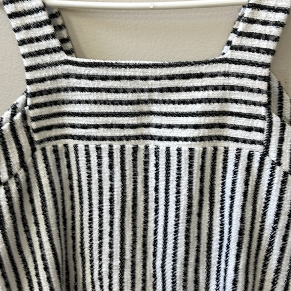 Lucky Brand EST 1990 Tank Top White/Black Stripe Cotton Blend Size Medium - Picture 7 of 11